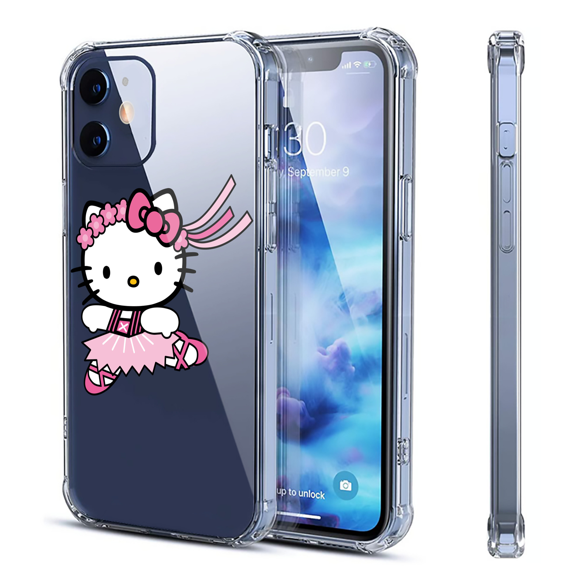（画像用） Hello Kitty ハローキティ 【iPhone 12シリーズ対応】透明スマホケース（クリアソフトケース）